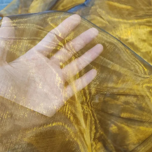 Miniatura 2 de Tela de organza transparente ligera de dos tonos, tela de gasa holográfica iridiscente de encaje, tela de tul oganza para vestido, fiesta, fondo