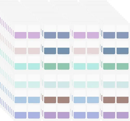 AccEncyc 480 piezas Pestañas adhesivas de índice de colores 1"x1.1" Pestañas adhesivas grandes para libros Marcadores de página reposicionables