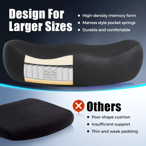 Miniatura 5 de Silla de escritorio de oficina grande y alta de 500 libras, silla de escritorio ergonómica de malla resistente, sillas de computadora giratorias