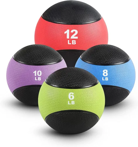 Miniatura 7 de RitFit Weighted Medicine Ball - Non-Slip Rubber Shell & Dual Texture Grip - Workout Exercise Ball for Core Strength, Balance Training, Coordination
