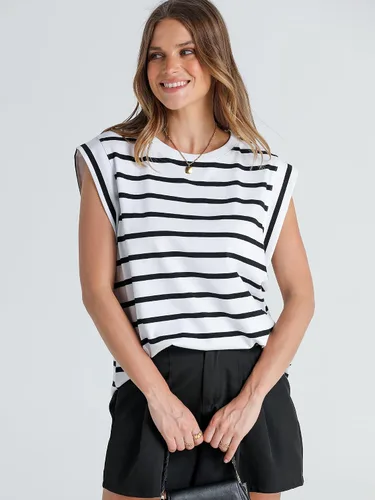 Miniatura 2 de WIHOLL Camisetas de manga casquillo para mujer, camisetas básicas de verano, estilo casual, ajuste holgado, moda 2024