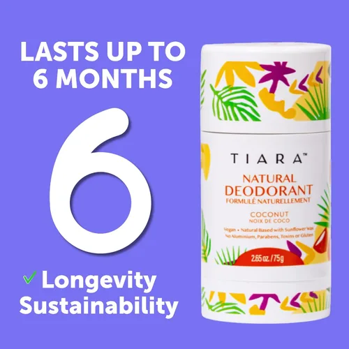 Miniatura 6 de TIARA - Desodorante natural sin aluminio para mujeres y hombres, protección contra olores de larga duración, desodorante para todo el cuerpo,