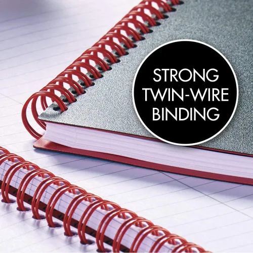 Miniatura 4 de Black n' Red Twin Wire Poly Cover Notebook, 8-1/4 x 5-7/8 inches, Black/Red, 70 Ruled Sheets (C67009) (5) Encuadernación desconocida