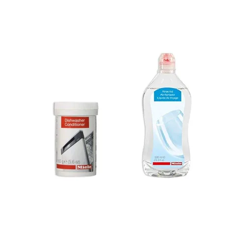 Miele Bundle - Rinse Aid y DishClean Nuevo acondicionador para lavavajillas en forma de polvo para lavavajillas