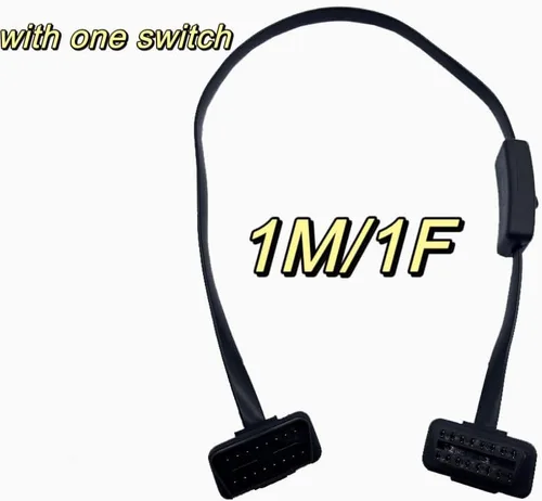 Miniatura 2 de Cable de extensión OBD2, cable de extensión OBDII ultrafino macho a hembra, cable de extensión OBD de 16 pines, 2 cables planos, diagnóstico