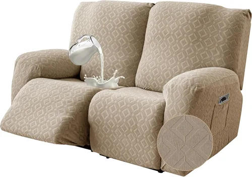Miniatura 28 de Gennia Funda Impermeable para Sofá Reclinable, Fundas Elásticas para Sofá Reclinable con Bolsillos, Fundas Lavables para Sillón Reclinable Lazy Boy