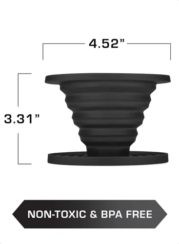 Miniatura 6 de COLETTI Sierra Camping Gotero de Café Pour Over — Gotero de Café Pour Over Plegable — Incluye Paquete de Filtros de Papel [Negro, Paquete de 1]
