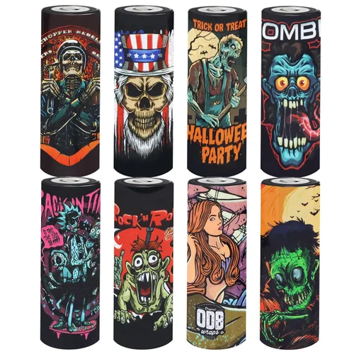 Zombie Series 18650 - Envoltura termorretráctil para batería 18650, tubo de PVC precortado, película retráctil para batería 18650, 8 estilos