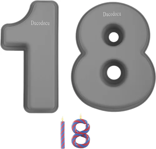 Miniatura 14 de Ducodocu Molde de silicona para tartas con números 3D, moldes para hornear, moldes novedosos para tartas, molde para hornear bricolaje