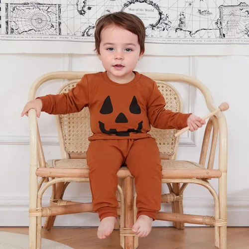 Miniatura 5 de Conjunto de camisa larga y divertida de calabaza para bebé niño, ropa de otoño para niños pequeños, 6, 12, 18, 24 meses, 2T