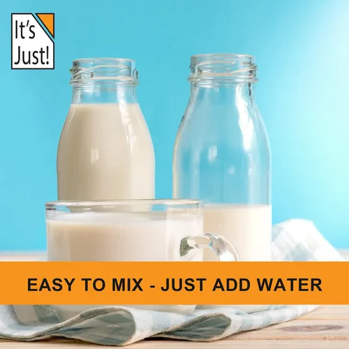 Miniatura 6 de It's Just - Leche entera en polvo, 2 libras, sin hormonas rBST/rBGH, estable en estante, solo añadir agua, fabricada en EE. UU, leche en polvo seca