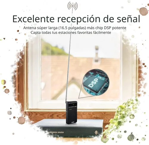 Miniatura 3 de PRUNUS J-166 - Radio portátil AM FM, Regalos para papá y mamá, Radio operada con pilas con luz de sintonización, clip trasero, excelente recepción