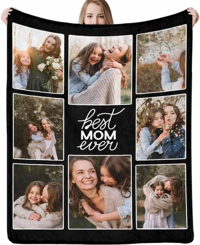 Miniatura 16 de D-Story Manta personalizada con fotos, manta de fotos personalizada con cualquier texto, manta de forro polar personalizada para cama, sofá