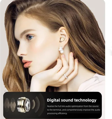 Miniatura 5 de Xmenha Mini auriculares invisibles pequeños para dormir inalámbricos Bluetooth para orejas pequeñas, discretos, de perfil bajo, auriculares ocultos