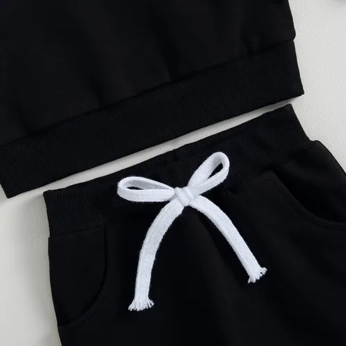 Miniatura 6 de Conjunto de ropa de otoño e invierno para bebé niño pequeño, sudadera de manga larga con colores contrastantes, pantalones elásticos para recién