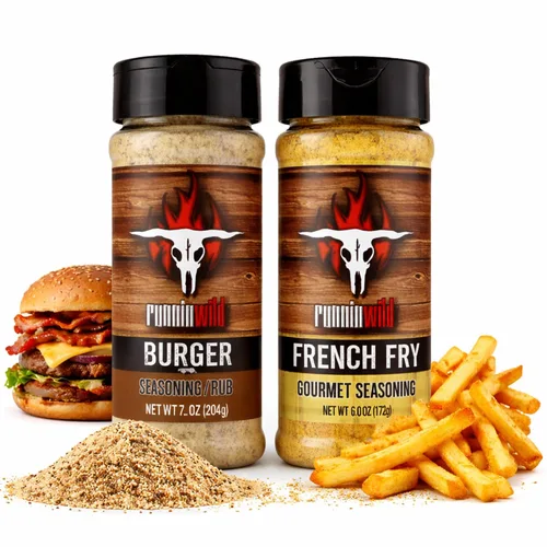 Paquete de condimentos Burger & French Fry | Sin sabores artificiales, sin MSG añadido | Condimento gourmet para hamburguesas y papas fritas |