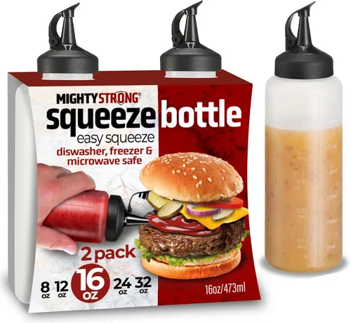 Miniatura 7 de Paquete de 6 botellas exprimibles para condimentos, botellas de chorro de 8 onzas con tapa a prueba de fugas, botellas de salsa fáciles de verter