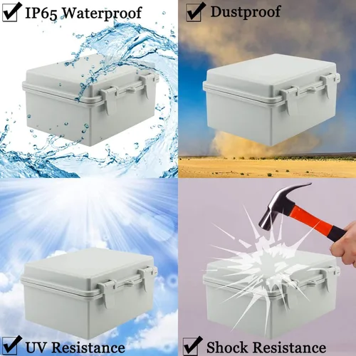 Miniatura 5 de Sunnyglade Caja de conexiones IP65 de plástico ABS, a prueba de polvo, impermeable, caja de conexiones universal duradera para proyectos eléctricos