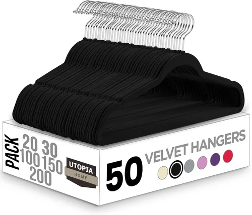 Miniatura 32 de Utopia Home Velvet Hanger - Paquete de 50 perchas delgadas antideslizantes de lujo para pantalones y abrigos, perchas fuertes que ahorran espacio