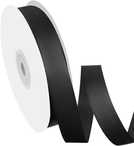 Miniatura 102 de Cinta de tela de satén de 1-1/2 pulgadas de ancho x 50 yardas, cinta negra perfecta para lazos de bricolaje, guirnaldas, envoltura de regalos