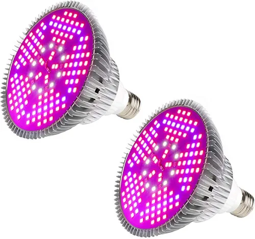 Paquete de 2 bombillas LED de 100 W, espectro completo, 150 LED de espectro completo, lámpara de cultivo para plantas de interior para invernadero e