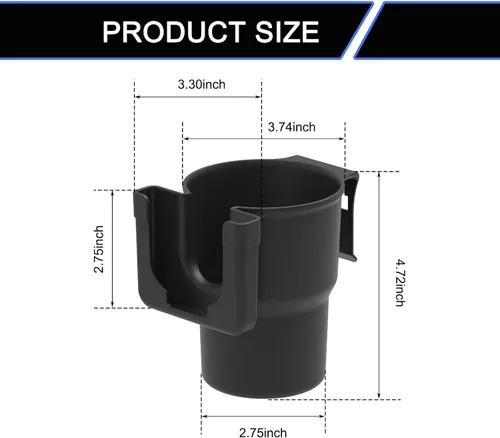 Miniatura 2 de 1 gancho DM-142 para portavasos de automóvil, soporte para teléfono móvil 2 en 1 + soporte para bebidas, lado de la puerta del coche/respaldo