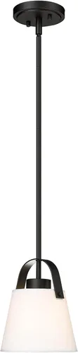 Miniatura 4 de Z-Lite 743P8-MB Z-Studio - Colgante de lino, 1 luz de 60 vatios, negro mate