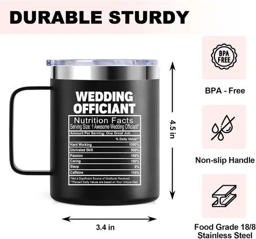 Miniatura 5 de kwsnatel Taza de acero inoxidable aislada al vacío de 12 onzas con tapa, regalo para papá, novia, despedida de soltera, boda, fiesta de compromiso