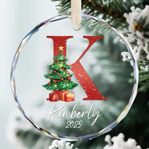 Adornos con nombre de letra para árbol de Navidad, adornos de Navidad personalizados 2025, adornos de nombre inicial personalizados, decoraciones de