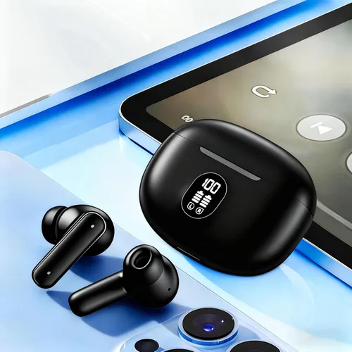 Miniatura 6 de Auriculares inalámbricos Bluetooth con cancelación de ruido Bluetooth 5.3, pantalla LED estéreo de alta fidelidad, auriculares intrauditivos