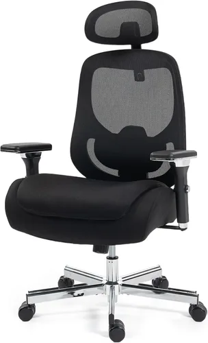 Miniatura 9 de Silla de oficina grande y alta resistente con brazos abatibles, silla ejecutiva ergonómica de escritorio para el hogar de 450 libras con asiento