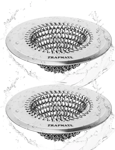 Miniatura 6 de TRAPMATE Colador de Drenaje para Fregadero, Colador de Drenaje para Fregadero de Cocina de Malla de Cadena Reversible, Fácil de Limpiar, Colador