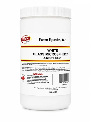 Fasco Epoxies Microesferas de vidrio blanco - Relleno para resina epoxi y poliéster - Tina de cuarto de galón