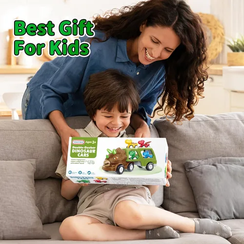 Miniatura 9 de newcrave Coche de dinosaurio 5 en 1 para niños pequeños, juguete para niños de 1, 2, 3, 4, 5 años, camión de dinosaurios para niños pequeños de 1-3