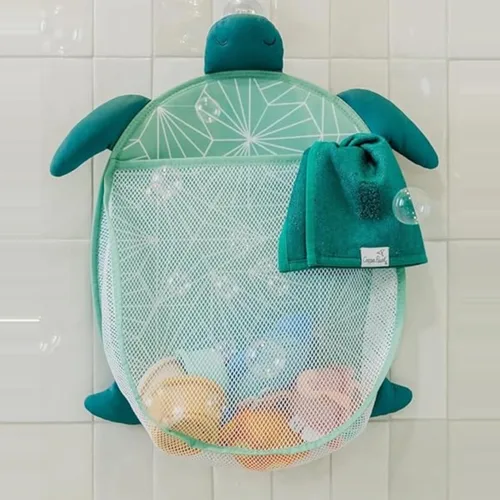 Miniatura 10 de Copper Pearl Oceana - Organizador de juguetes de baño con ventosas de malla extra grande para bañera, red de almacenamiento de juguetes de baño