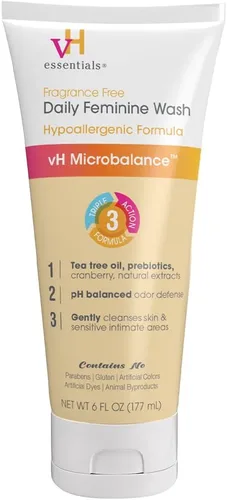 Miniatura 5 de vH essentials Probióticos con prebióticos y arándanos suplemento de salud femenina y lavado femenino diario - Sin fragancia, hipoalergénico