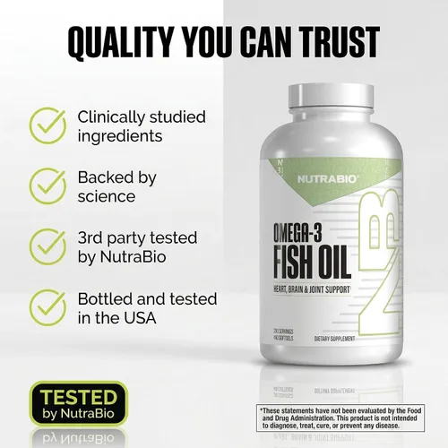 Miniatura 7 de NutraBio Suplementos de aceite de pescado Omega 3, 2,000 mg, 400 cápsulas blandas - Suplemento de ácidos grasos EPA DHA Omega 3 para ayudar a