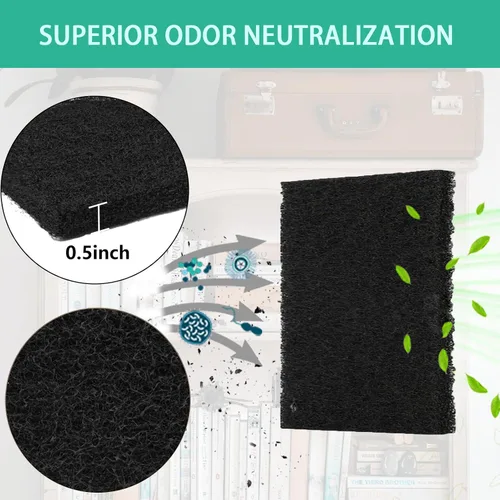 Miniatura 3 de Lubise 8 filtros de carbón de 0.4 pulgadas compatibles con caja de arena Van Ness para gatos, filtros de olor de repuesto de carbón activado de alta