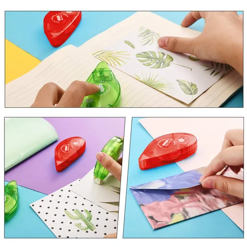 Miniatura 7 de Glue Runner - Rodillo de cinta adhesiva permanente de doble cara, 0.3 x 360 pulgadas, aplicador de rodillo adhesivo permanente, paquete de 12, rojo