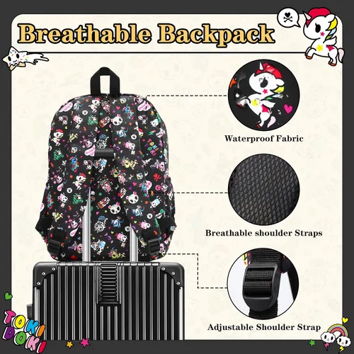 Miniatura 3 de Tokidoki Mochila con llavero Unicorno linda mochila de viaje para laptop para mujer, bolsa casual, mochila ligera, mochila de día