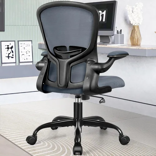 Miniatura 16 de FelixKing Sillas de escritorio de oficina, silla ergonómica de escritorio para PC con ruedas, soporte lumbar ajustable y altura, silla giratoria