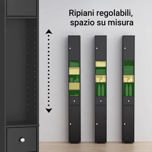 Miniatura 6 de Haotian - Gabinete estrecho de almacenamiento para baño, organizadores altos y delgados para baño y almacenamiento para espacios pequeños, gabinete