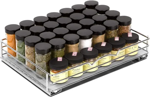 Miniatura 18 de Organizador de especias para gabinete, estante de especias extraíble para armarios de cocina superior, para especias, salsas, alimentos enlatados