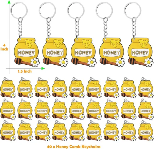 Miniatura 2 de CiciBear Paquete de 40 decoraciones de fiesta de Honeypot para mamá, bebé, cumpleaños de niños, feliz día de la abeja, fiesta de abeja reina