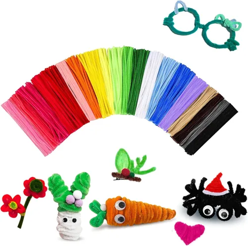Limpiapipas para manualidades a granel, regalos de juguetes y juegos para niños, 200 piezas de artes y manualidades, tallos de chenilla, suministros