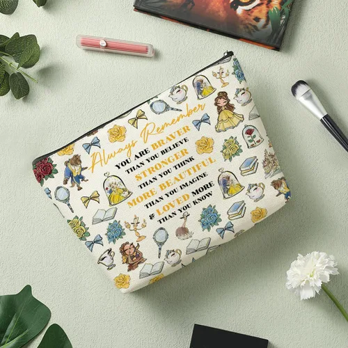Miniatura 6 de Bolsa de Maquillaje de Belleza Mágica Inspirada en Personajes de Cuentos de Hadas, Regalos de Navidad, Cumpleaños, Amistad para Mujeres, Niñas