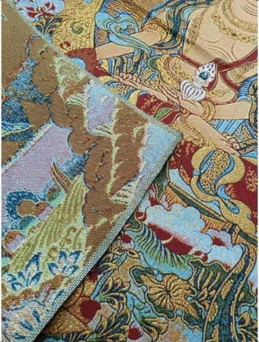 Miniatura 6 de GEEYOU Bordado de seda tibetano Thangka budismo Maitreya Bodhisattva Longevidad Buddha Tangka Yoga Budista Tapiz colgante de pared Arte de pared