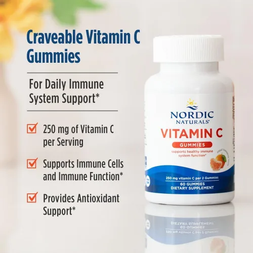 Miniatura 3 de Gomitas de vitamina C de Nordic Naturals, las gomitas masticables de mandarina proporcionan la dosis diaria de los nutrientes esenciales