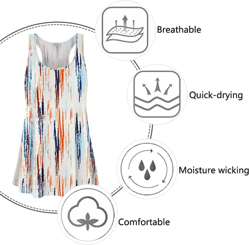 Miniatura 87 de Cestyle - Camiseta sin mangas para mujer, cuello redondo, corte holgado, para entrenamiento