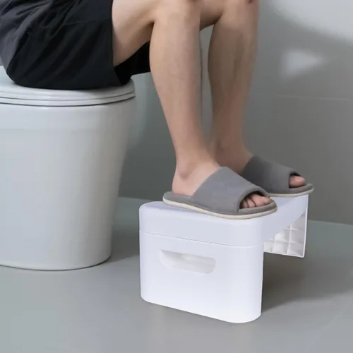 Miniatura 7 de Taburete de inodoro plegable, taburete de inodoro plegable de 6.7 pulgadas, taburete de baño plegable para todas las edades, taburete de pie de Negro
